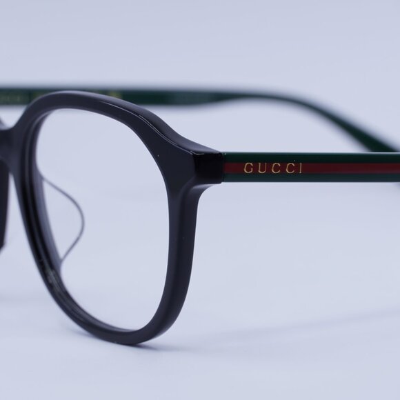?️ New Gucci GG0932OA 001 Eyeglasses - Black/Green Frame 53mm